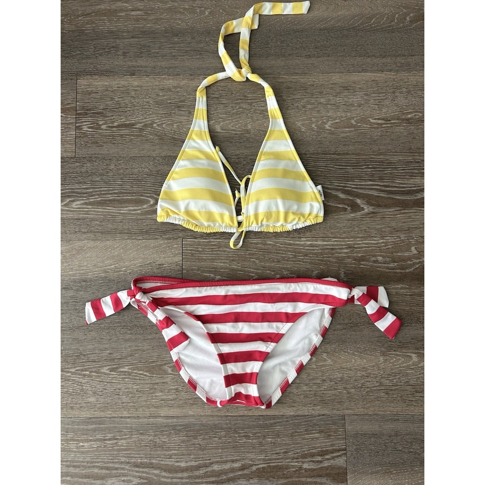 2000s Striped Low Rise Bikini Indie Beach Nautical